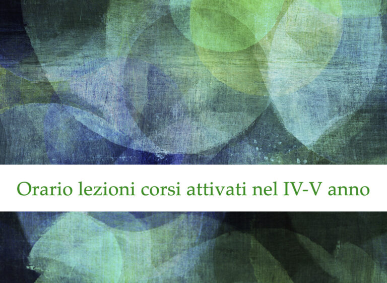 Orario delle lezioni per i corsi attivati nel IV-V anno STI