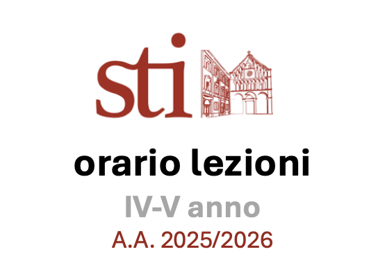 Orario delle lezioni del IV-V anno dello STI 2025/2026